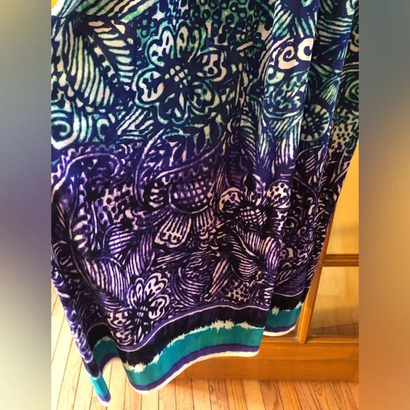 Chaps tropical Blue, Purple and Green Patterned Maxi Dress - Picture 4 of 6